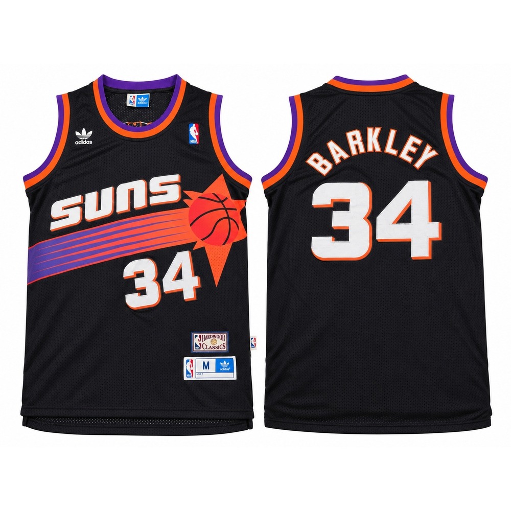 Adidas Hardwood Classics Phoenix Suns Charles Barkley 34 Jersey Black Mens M